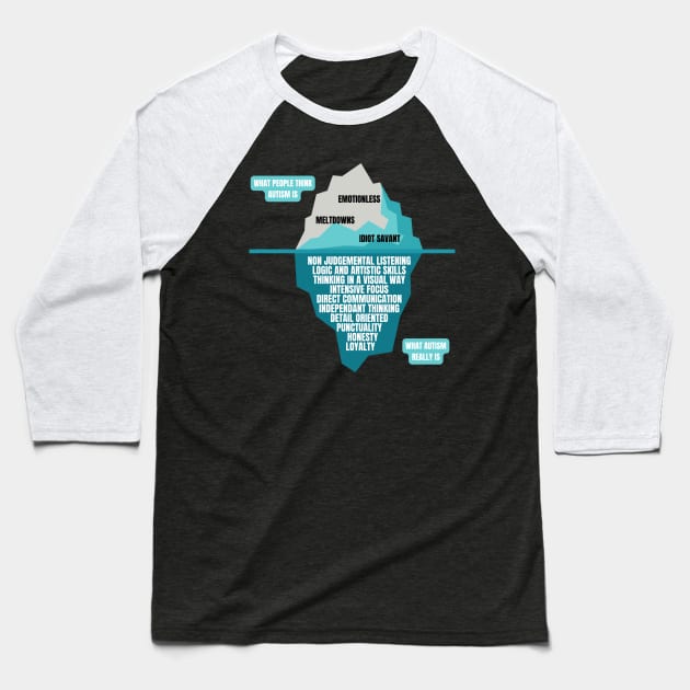 The Autism Iceberg Funny Design for Autistics Baseball T-Shirt by nathalieaynie